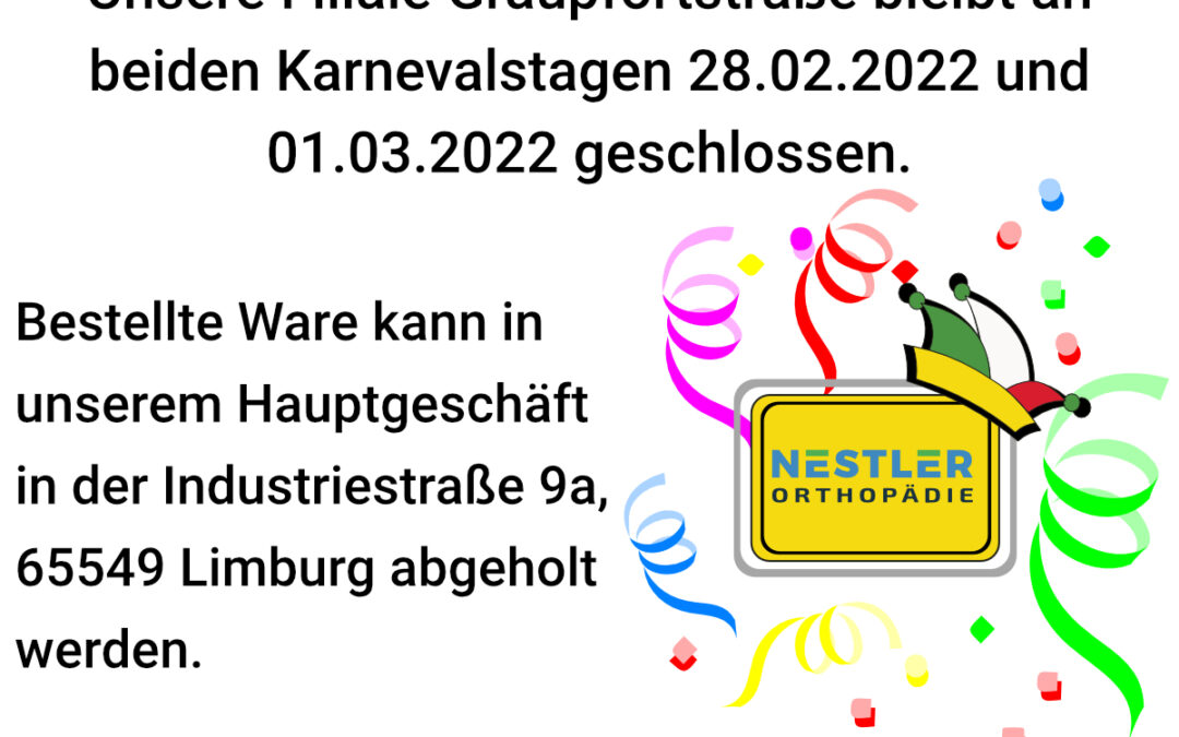 Öffnungszeiten Graupfortstraße 28.02.2022+01.03.2022