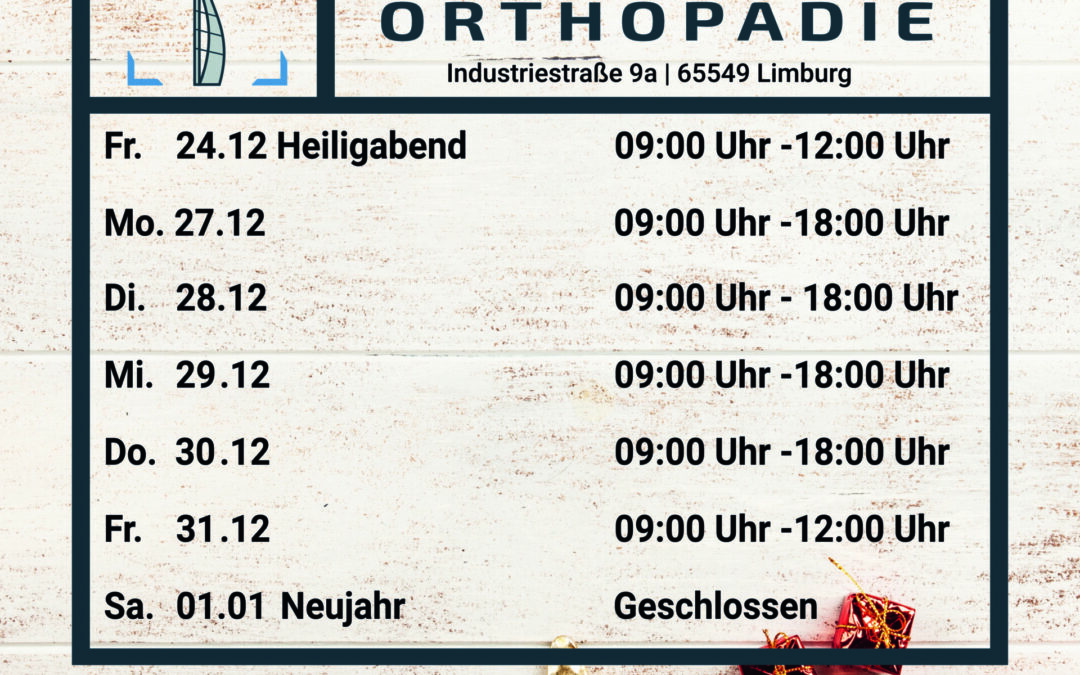 Öffnungszeiten ab dem 24.12.2021 bis 01.01.2021